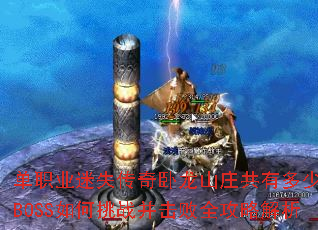 ��ְҵ��ʧ��������ɽׯ���ж��ٸ�BOSS�����ս������ȫ���Խ���
