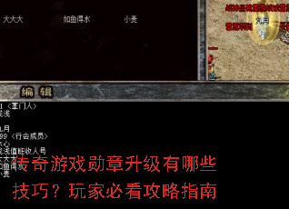传奇游戏勋章升级有哪些技巧?玩家必看攻略指南 传奇游戏勋章升级有哪些技巧?玩家必看攻略指南
